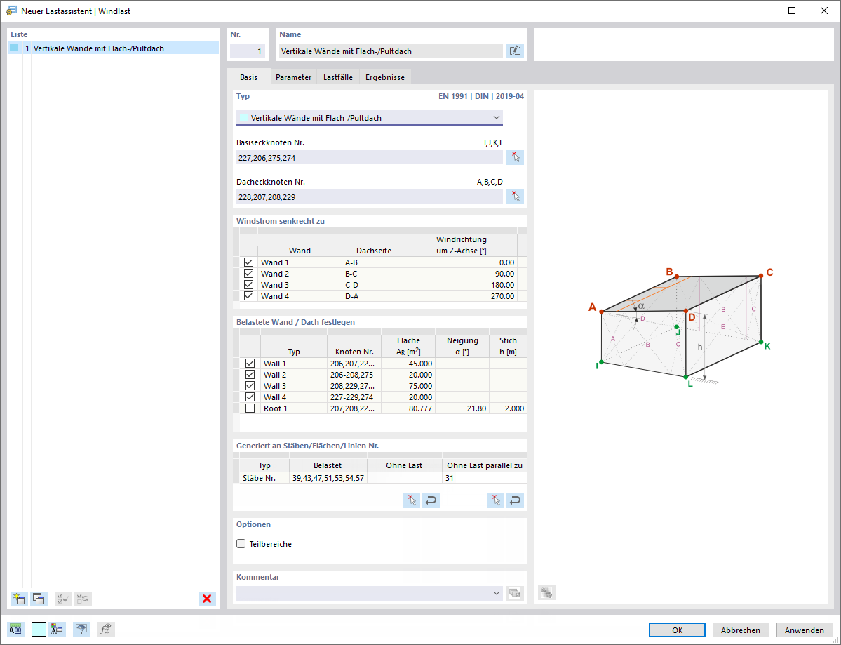 Dialog 'Neuer Lastassistent | Windlast'
