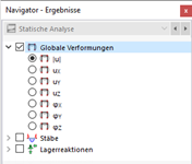 Globale Verformungen im Navigator auswählen
