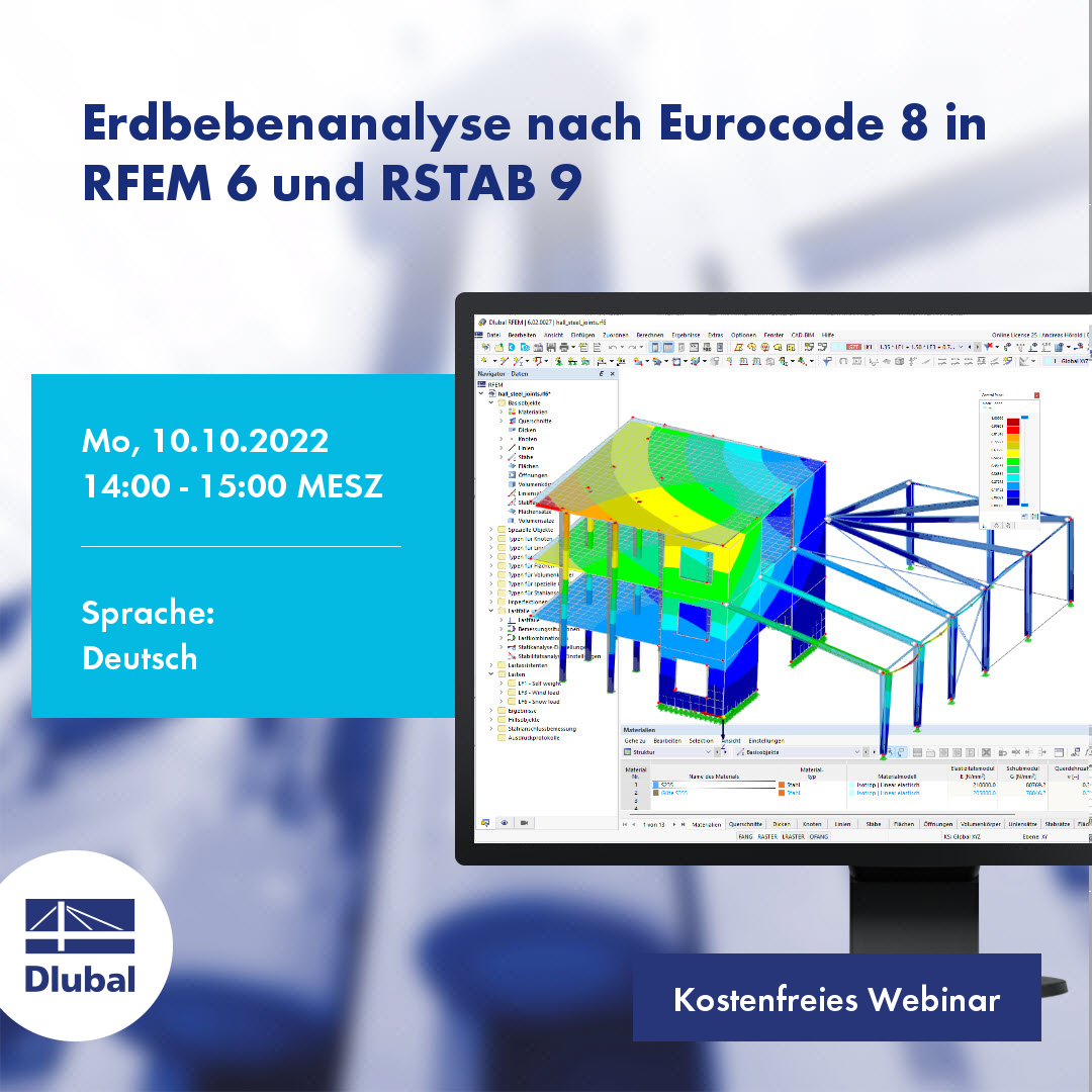 Erdbebenanalyse nach Eurocode 8 in RFEM 6 und RSTAB 9