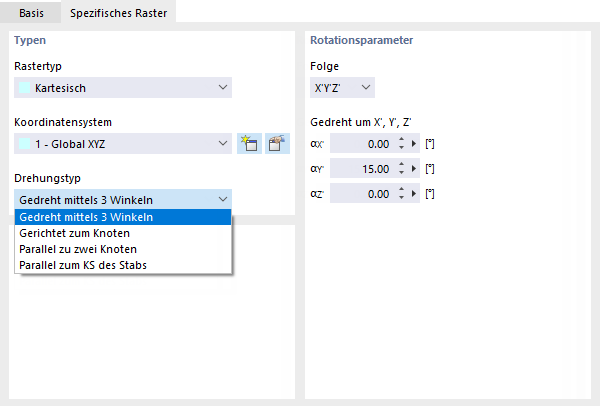 Gebäuderaster spezifisch ausrichten