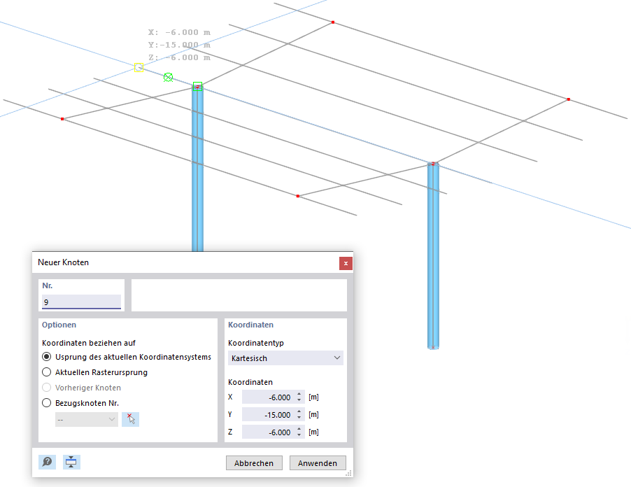 Hintergrundfolie für Knoten und Stäbe verwenden