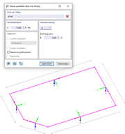 Parallele Stäbe mit Versatz definieren