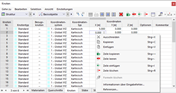 Funktionen im Tabellen-Kontextmenü