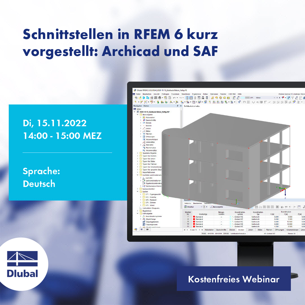 Schnittstellen in RFEM 6 kurz vorgestellt: Archicad und SAF