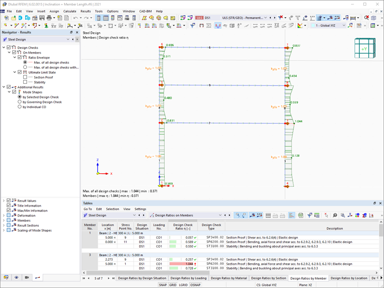 Berücksichtigung globaler Anfangsschiefstellungen und Stabilitätsnachweis nach 6.3