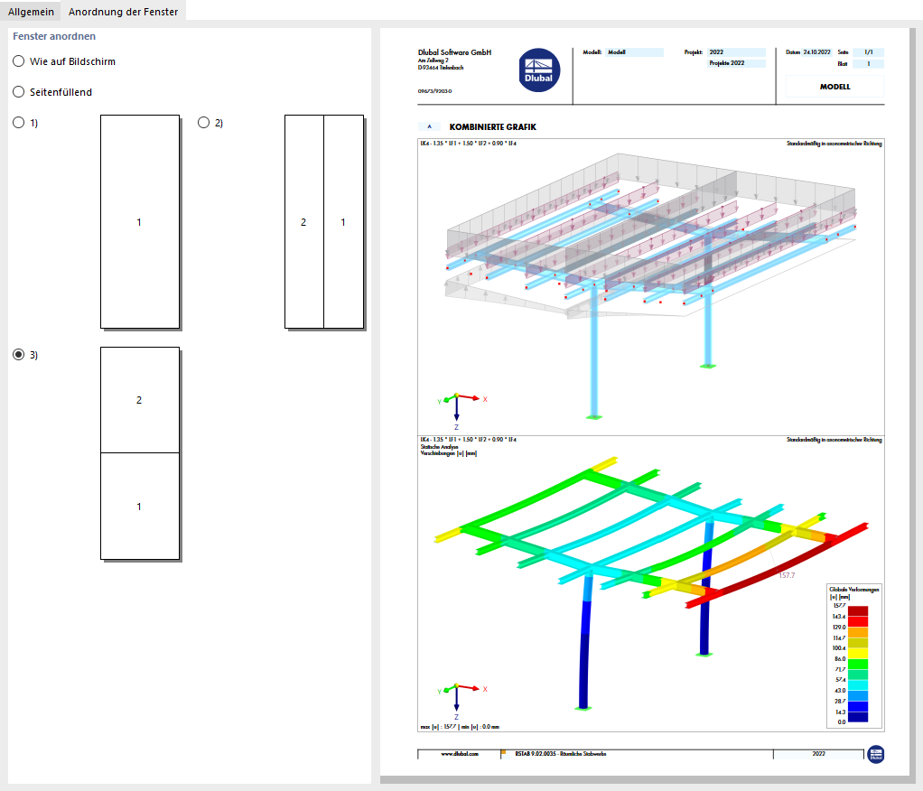 Fensteranordnung festlegen