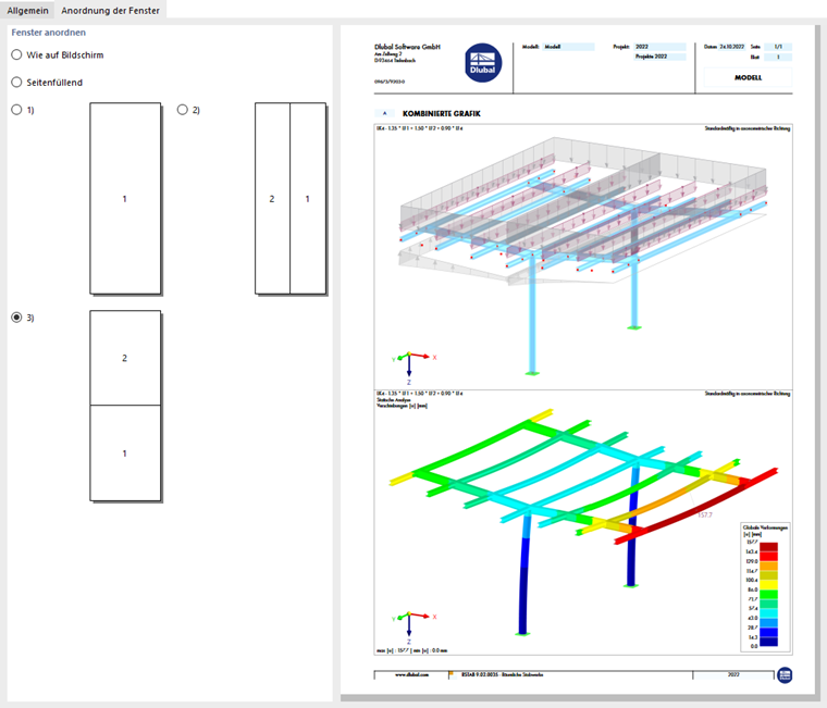 Fensteranordnung festlegen