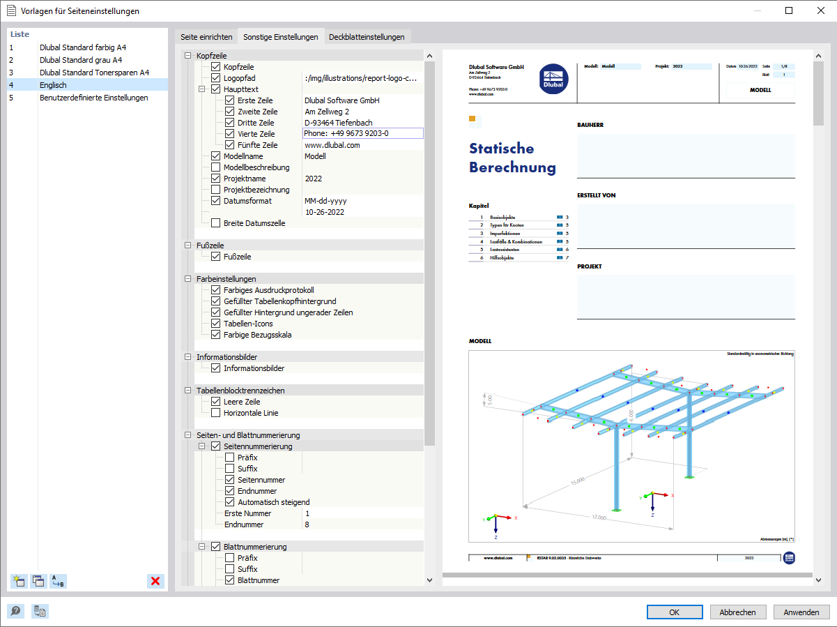 Druckkopf aus Vorlagen auswählen