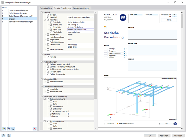 Druckkopf aus Vorlagen auswählen