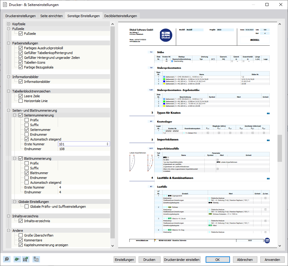 Seiten- und Blattnummerierung festlegen