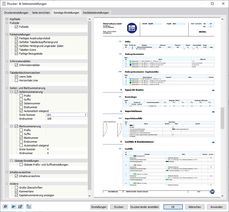 Seiten- und Blattnummerierung festlegen