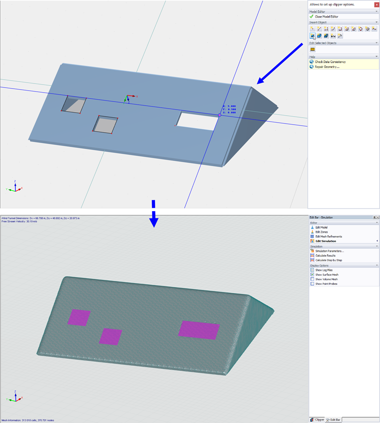 Öffnungen mit sekundärem Modell schließen