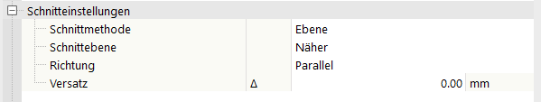 Zusätzliche Einstellungen für Stabschnitt stabweise