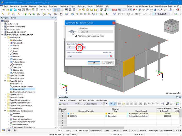 FAQ 005326 | Wie kann ich effektiv an mehreren Flächen Liniengelenke definieren?