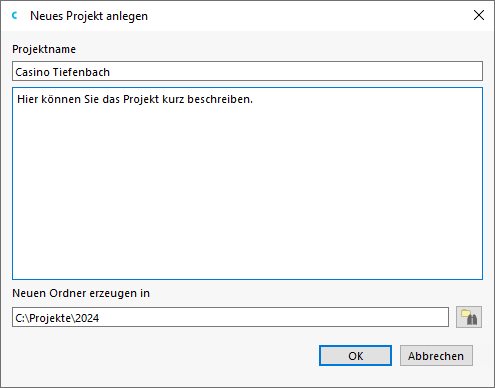 Neues Projekt anlegen