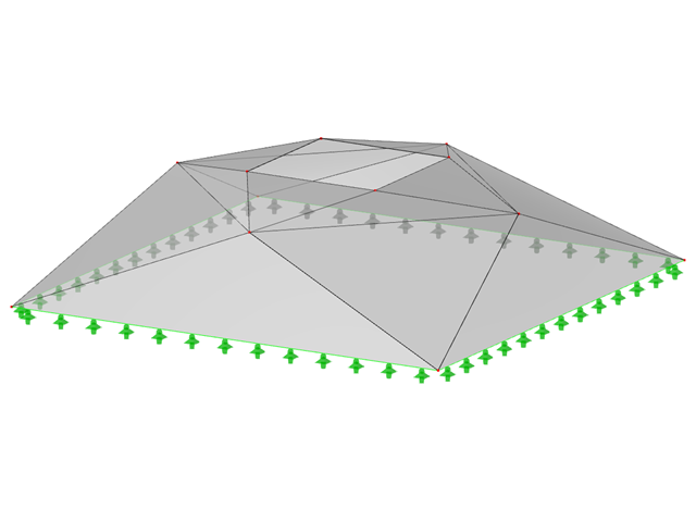 Modell ID 505 | 034-FPC032 | Pyramidenförmige Faltwerksysteme Doppelt gefalteter Pyramidenstumpf. Rechteckiger Grundriss