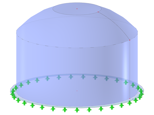 Modell ID 2757 | SIC015-a | Silo | Kreisförmiger Grundriss, Dach mit kugelförmiger Zone