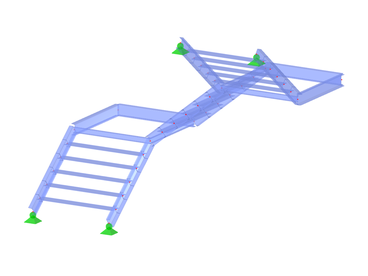 Modell-ID 3033 | STS005-a | Treppe | Dreiläufig | Doppelt L-förmig (U-förmig) | Oben rechts gewendelt