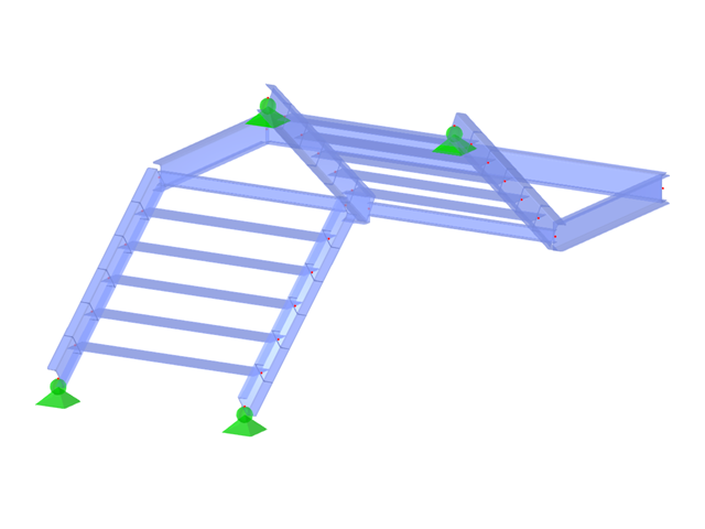 Modell ID 3070 | STS004-a | Treppe | Zweiläufig | U-Treppe mit Halbpodest | Oben-Rechts