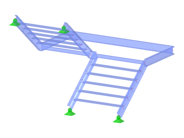 Modell ID 3080 | STS004-b | Treppe | Zweiläufig | U-Treppe mit Halbpodest | Oben-Links