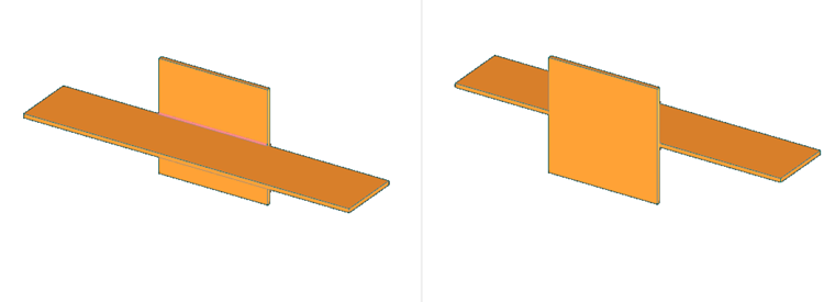 Auswahl des verbleibenden Teils (Ebene): Vorne (links), Hinten (rechts)
