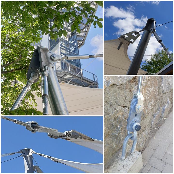 Detailpunkte der Membranüberdachung (© Ingenieurbüro Gisela Zündel)