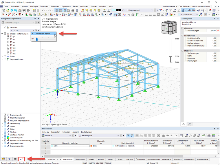 FAQ 005336 | Wie animiert man eine Laststeigerung oder einen Bauablauf?
