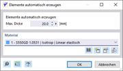 Dialog 'Elemente automatisch erzeugen'