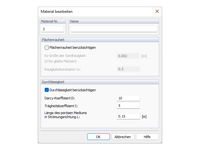 Durchlässigkeitsparameter in RWIND