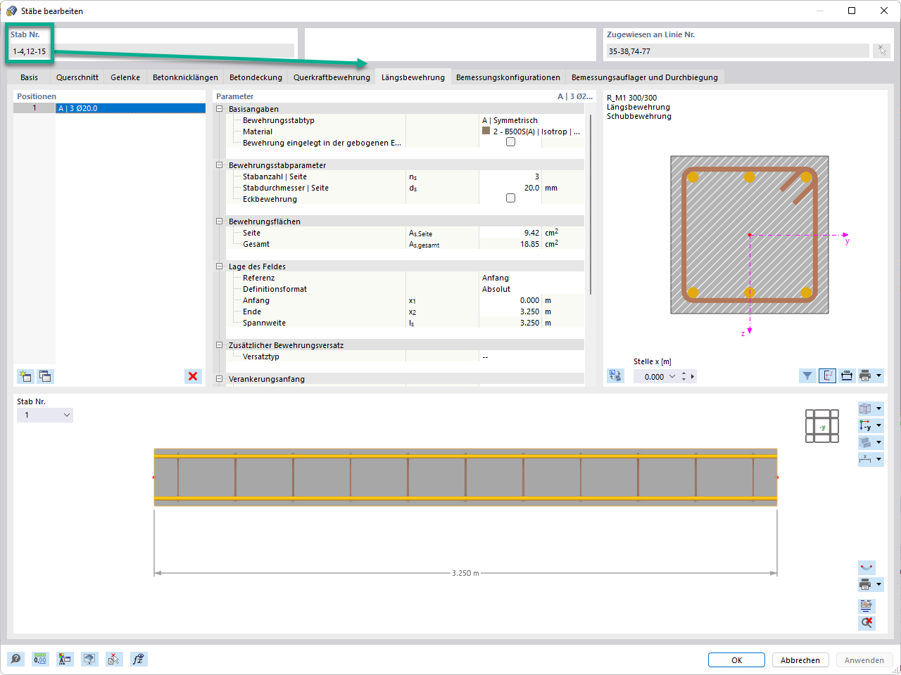 Feature 002557 | Mehrfachbearbeitung der Stabbewehrung