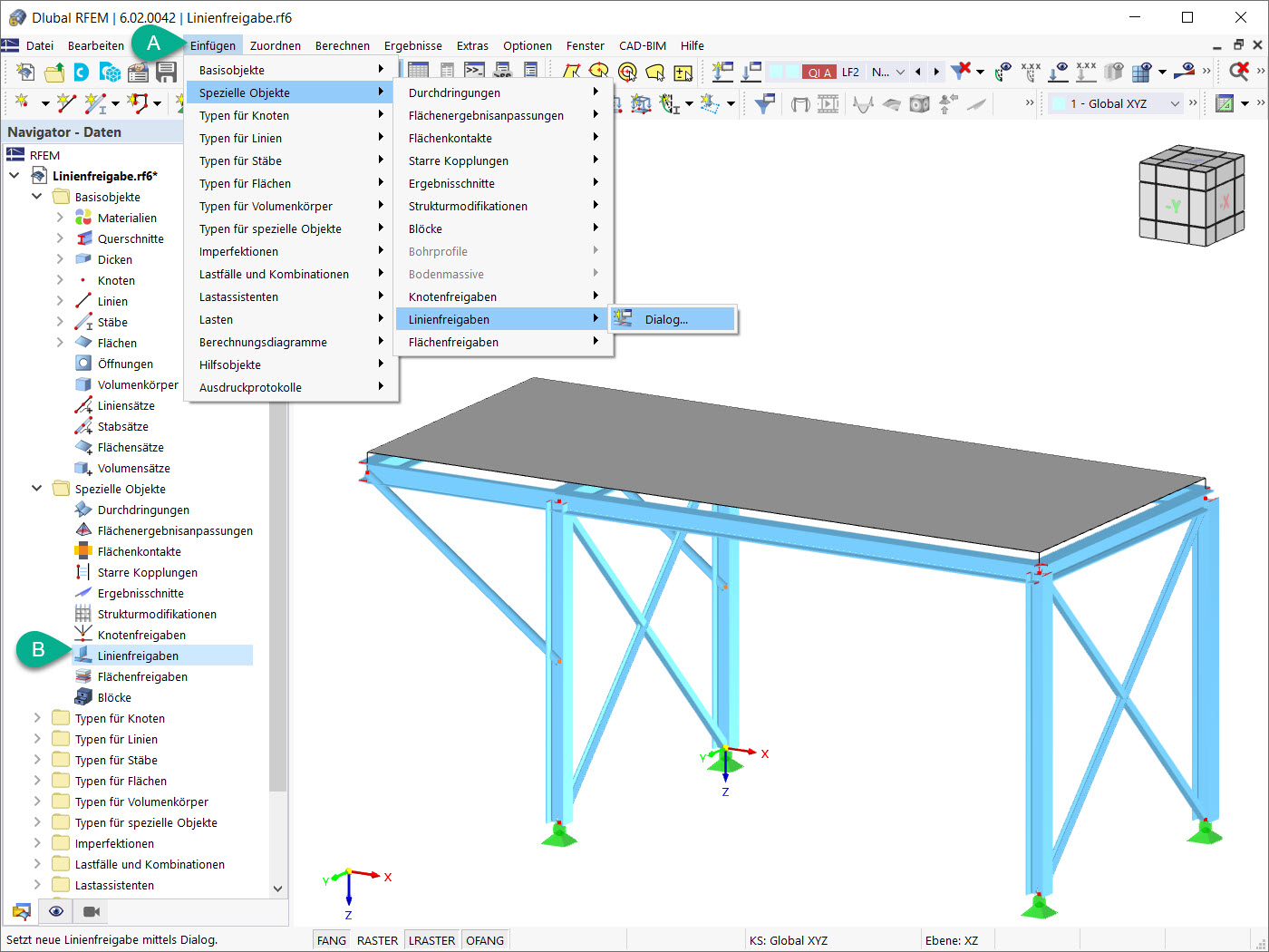 Linienfreigaben in RFEM 6