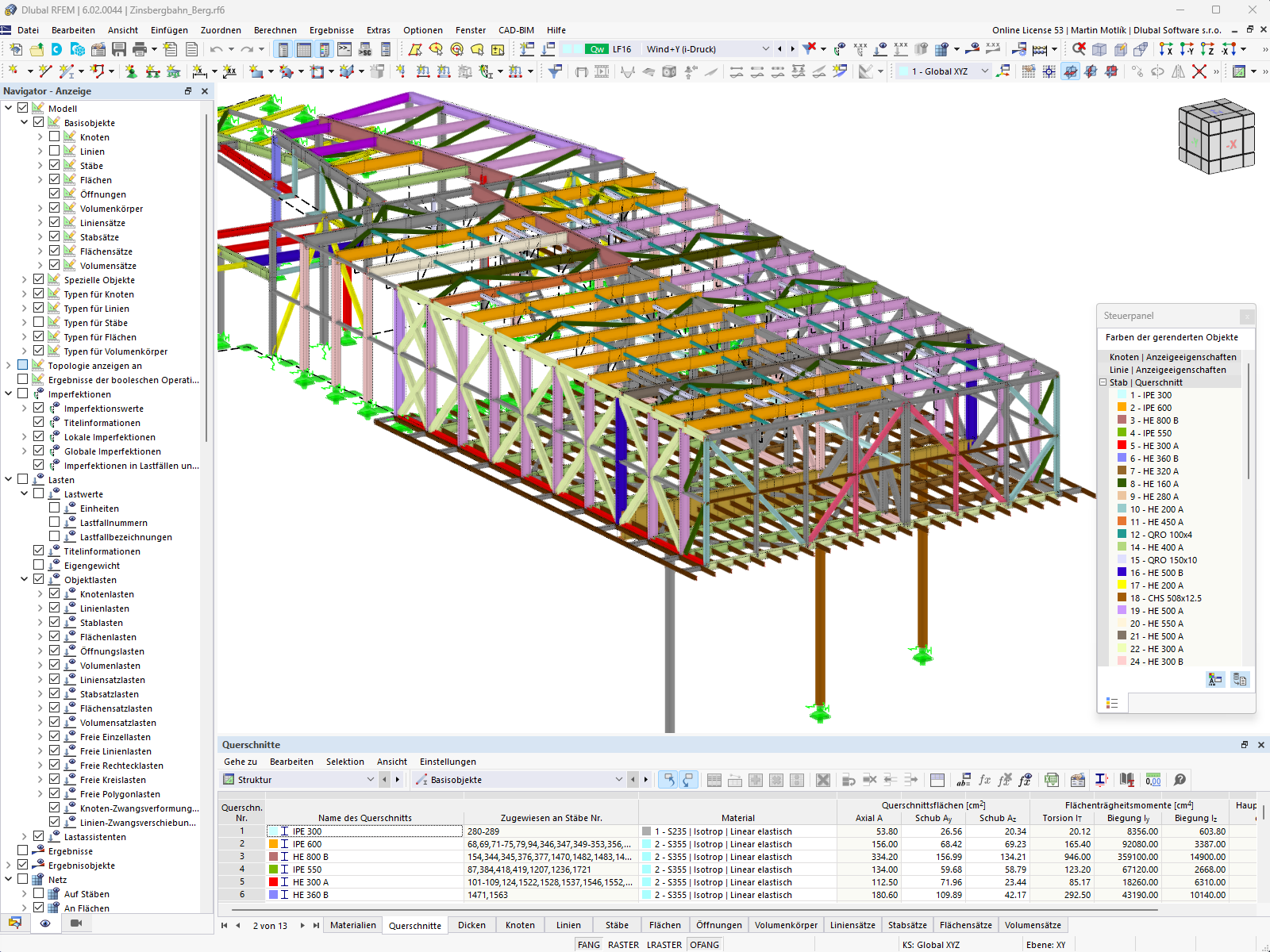 Modell der Bergstation in RFEM