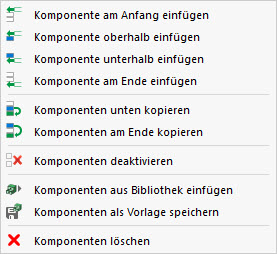 Kontextmenü Komponenten