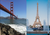 Golden Gate Bridge und der Eiffelturm