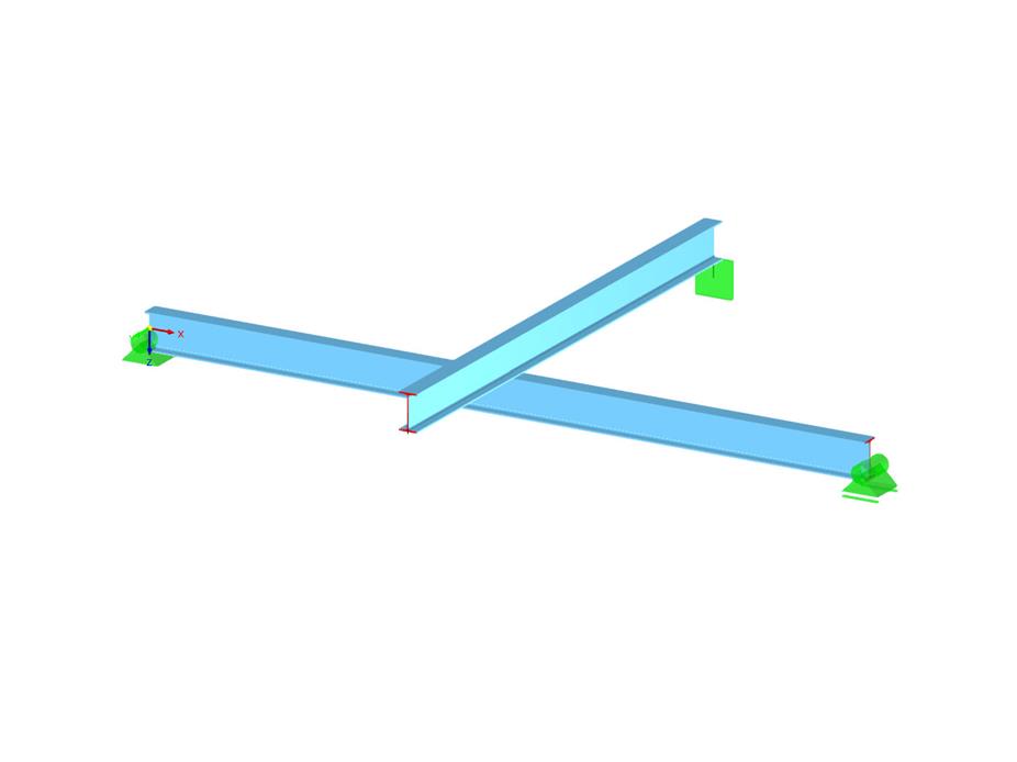 Trägerkreuzung mit abhebenden Kräften