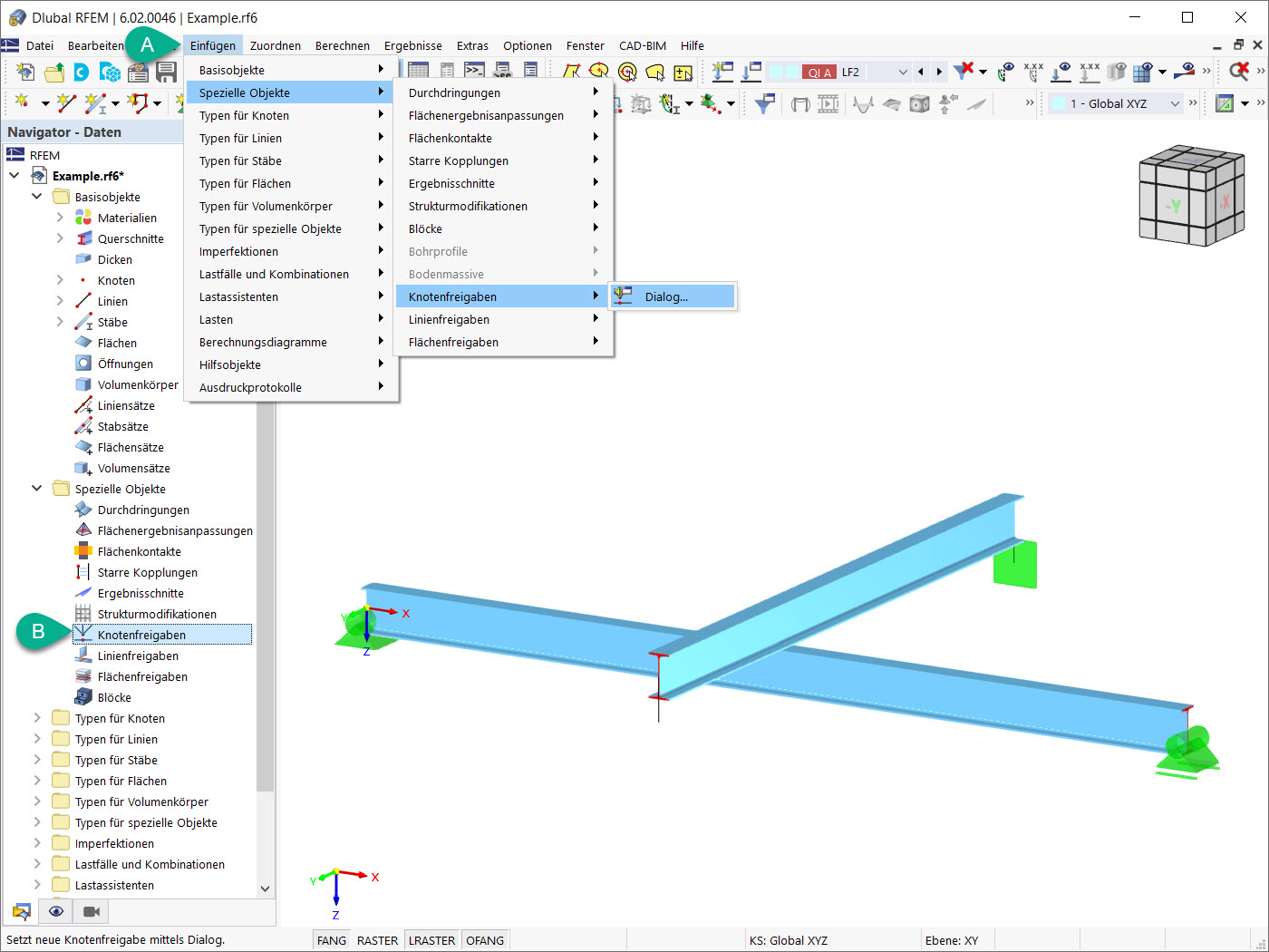 Knotenfreigaben in RFEM 6