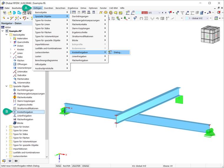 Knotenfreigaben in RFEM 6