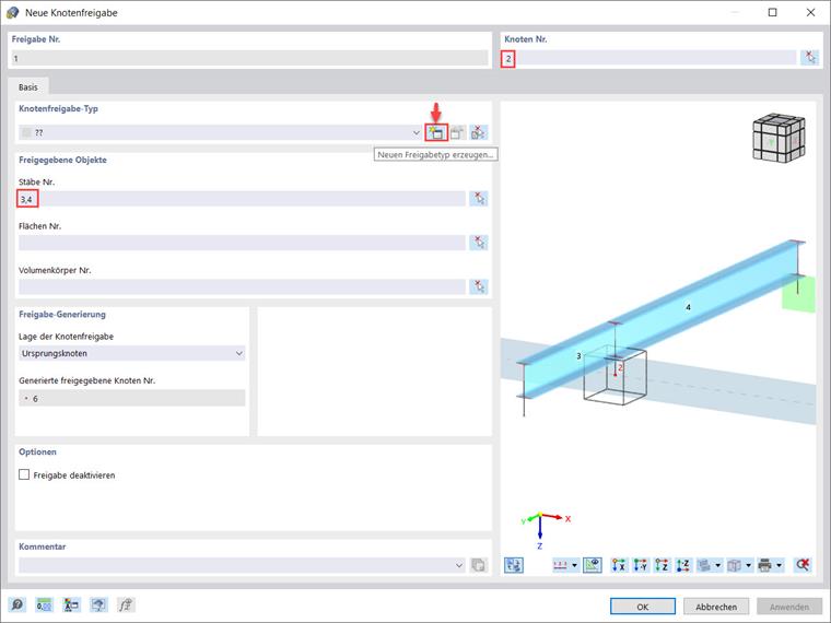 Dialog "Neue Knotenfreigabe"