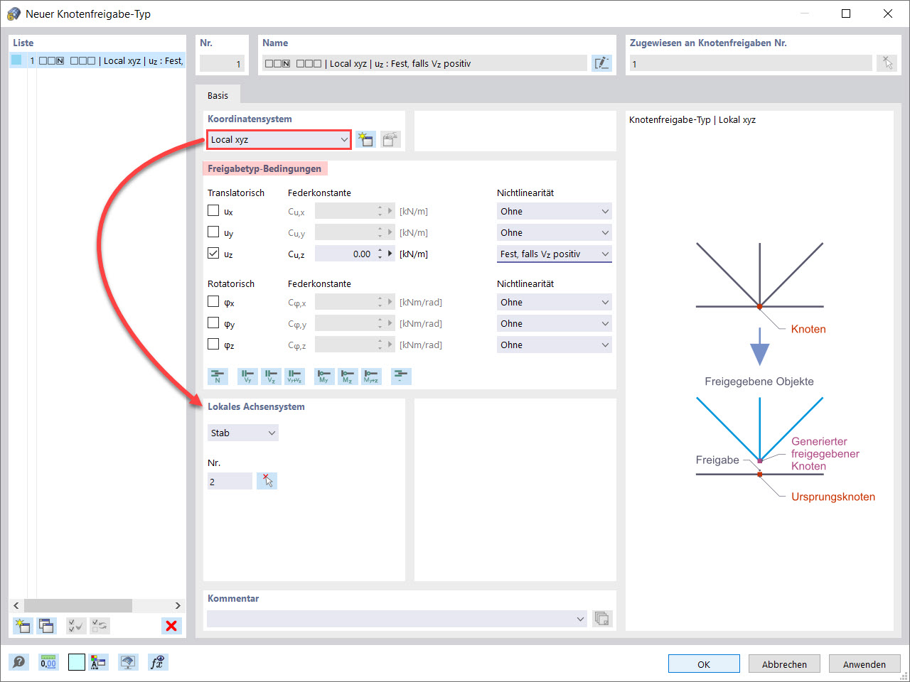Dialog "Neuer Knotenfreigabe-Typ"