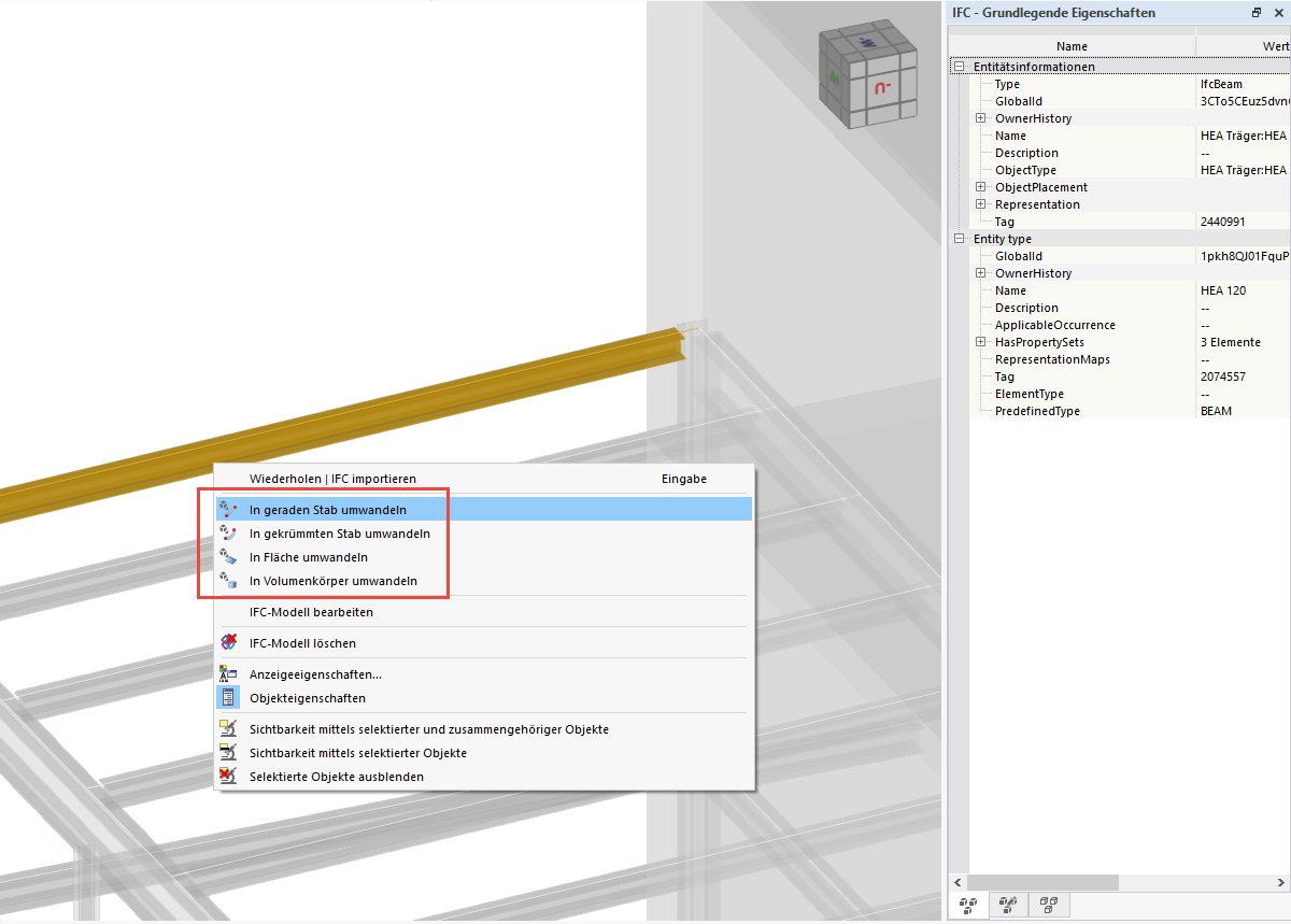 FAQ 005348 | Die IFC-Querschnitte aus meiner importierten IFC-Datei werden nicht richtig konvertiert.