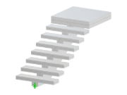 Beton-gerade Treppe mit zentralem Rückgratbalken, die Stabilität und Auflager in einem geraden Design mit einem Lauf bietet.