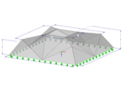 Modell 000504 | FPC031 | Pyramidal gefaltete Struktursysteme. Doppelt gefalteter Pyramidenstumpf. Rechteckiger Grundriss mit Parametern