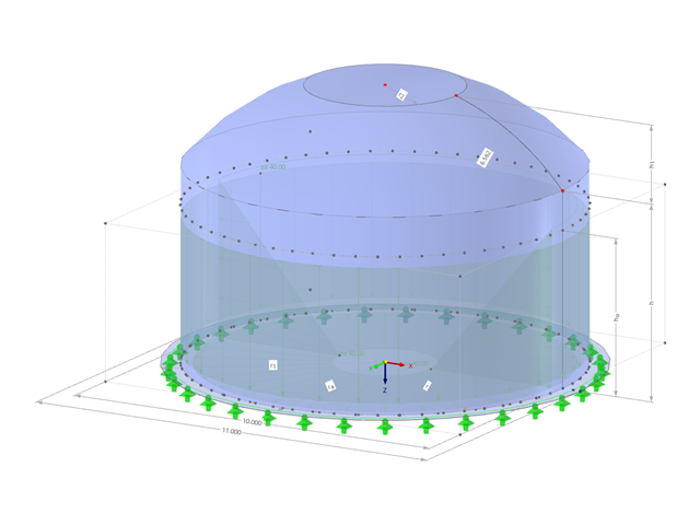 Modell 002757 | SIC015-a | Silo | Kreisförmiger Grundriss mit Parametern