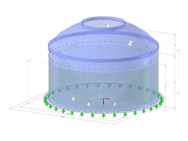 Modell 002764 | SIC016-a | Silo | Kreisförmiger Grundriss mit Parametern