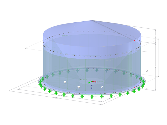 Modell 002767 | SIC007-a | Silo | Kreisförmiger Grundriss, konisches Dach mit Parametern