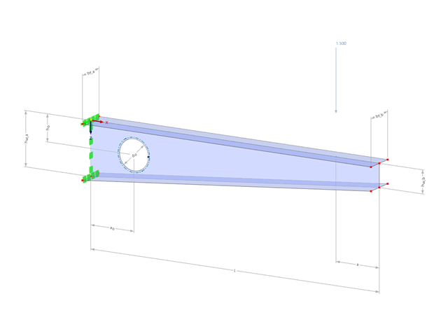 Modell 003571 | CTS010 | Kragträger | Flächen | I-Profil | Stegöffnung mit Parametern