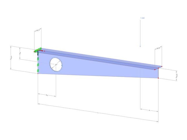 Modell 003572 | CTS011 | Kragträger | Flächen | T-Profil | Stegöffnung mit Parametern