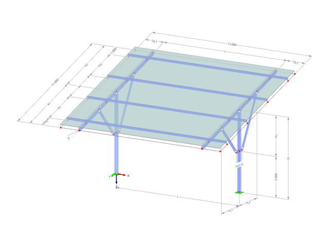 Modell 003576 | PVS002 | Tragkonstruktionen für Solaranlagen | Einzelpfosten-Befestigungskonsole mit Parametern