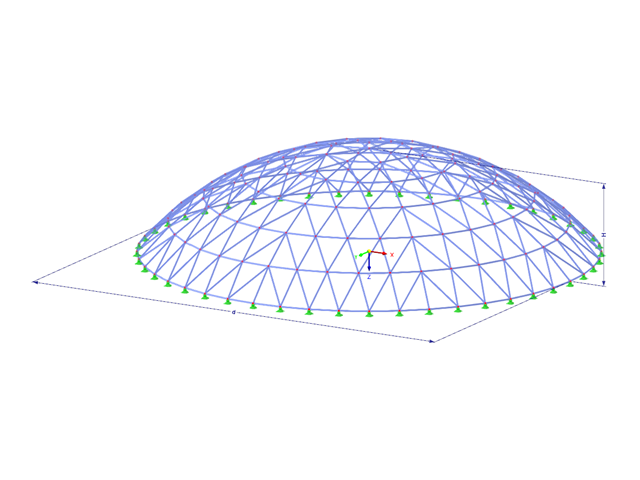 Modell 003646 | TSC008 | Fachwerksystem für kugelförmige Flächen mit Parametern