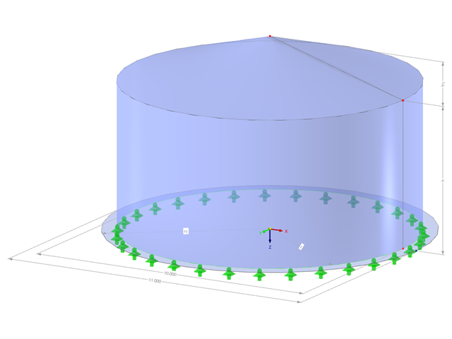 Modell 003724 | SIC007 - NEU | Silo | Kreisförmiger Grundriss, konisches Dach mit Parametern